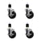 Service Caster 4'' Soft Rubber Swivel 1-7/8'' Expanding Stem Caster Set with Brake, 4PK SCC-EX20S414-SRS-TLB-178-4 - alternate 1